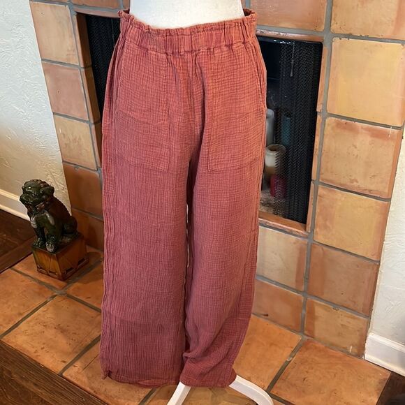 Cotton Bleu Vagabond Wide Leg Pants, S! - Picture 1 of 8